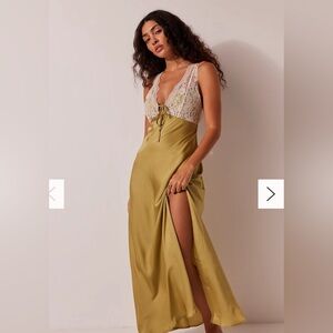Free People Countryside Green Maxi Slip